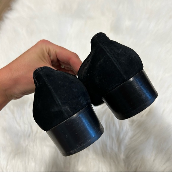 Salvatore Ferragamo Black Suede Square Toed Loafer Shoes Size 8.5 - Picture 4 of 11